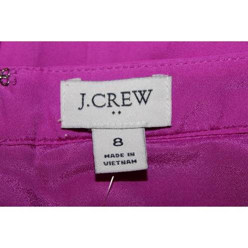 J.Crew Women's  Pleated Midi Skirt AR995 Pink Polyester Crinkle Skirt Size 8 NWT