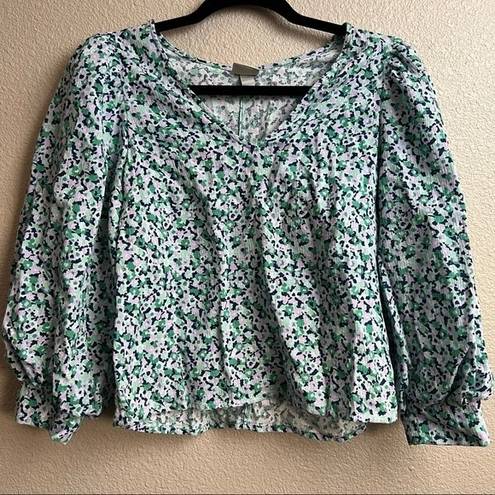 A New Day  Green Floral Blouse