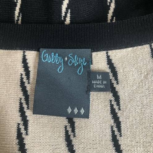 Gabby Skye black and cream striped sweater Dress size Medium