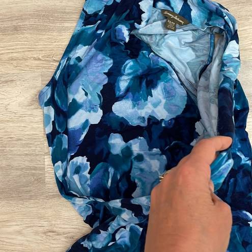 Tommy Bahama Mutli-Blue Color Floral Print Sleeveless Women's Wrap Shirt Size XS