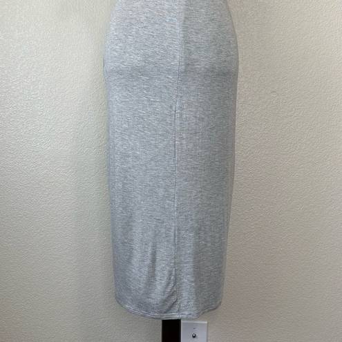 See You Monday  Gray Bodycon V-neck Midi Dress