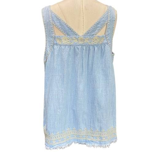 J.Jill  Denim Sleeveless Tunic Top Tank Womens Size medium Blue Chambray