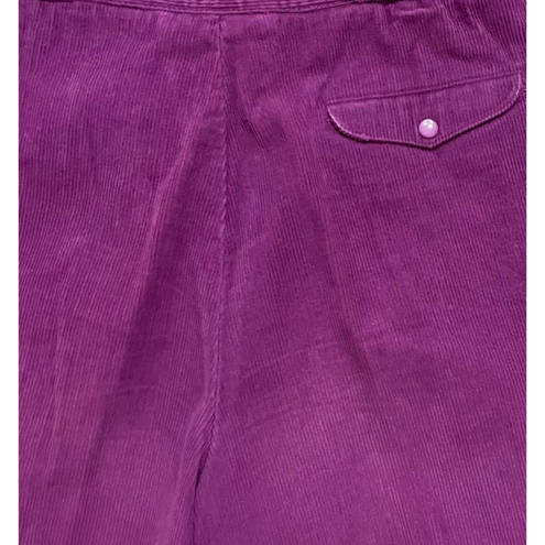 Bermuda Vintage 90s High Waisted Purple Corduroy Pleated  Shorts - Women's  - 10