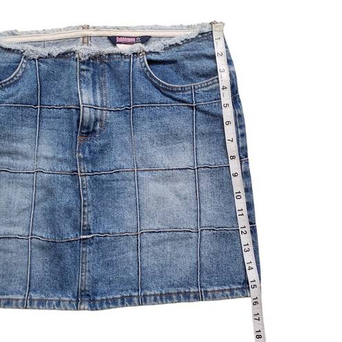 Bubblegum  USA Mini Skirt Womens 9/10 Denim Distressed Patchwork 90s Y2K VTG