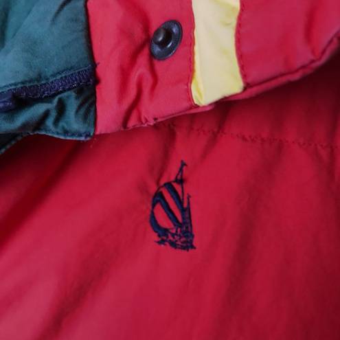 Nautica  Down Jacket Vintage 90s Multicolor Medium M Zip Puffer Hooded Reversible