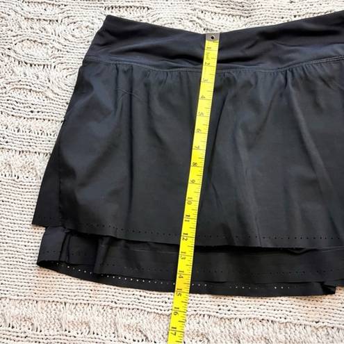 Athleta  Laser Run Black Layered‎ Athletic Tennis Skirt Size M