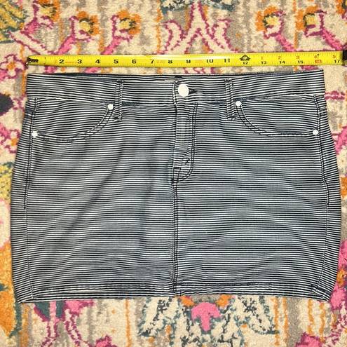 MOTHER Denim  S.N.S Striped Jean On The Road Mini Skirt Size 27