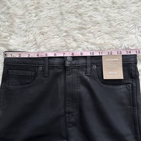 Madewell Jeans Stovepipe in True Black Wash: Coated Edition 29 NWT New