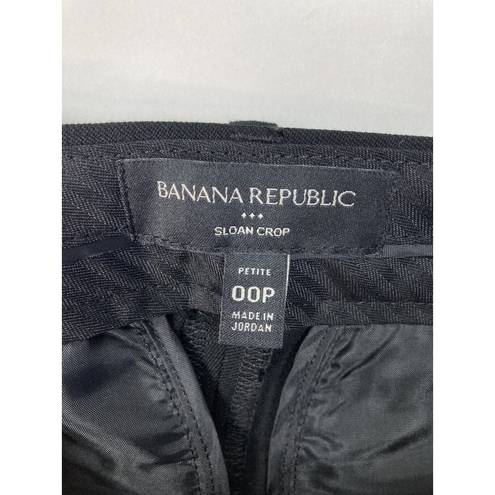 Soft Surroundings New Banana Republic Sloan Crop Black Pant Womens Size 00P Mid Rise Casual Career