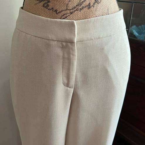 Krass&co Vintage NY& Trousers 6 PETITE Beige Loose Leg Mid Rise Seersucker Women 90s