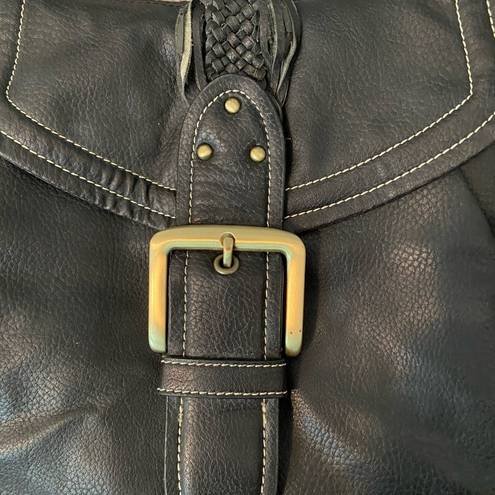 Tommy Hilfiger  Shoulder Bag Black Leather Purse Satchel