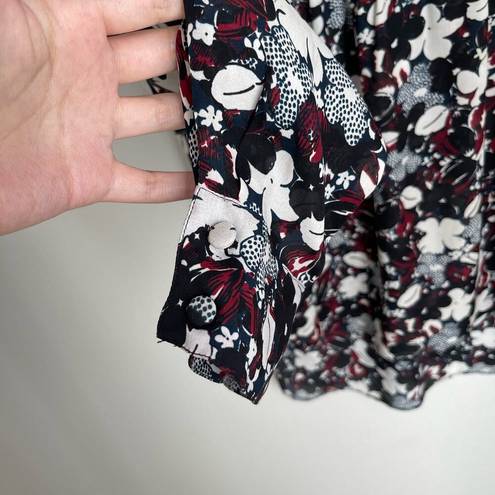 Veronica Beard Goldie Floral Silk Tuxedo Blouse (Size 4)