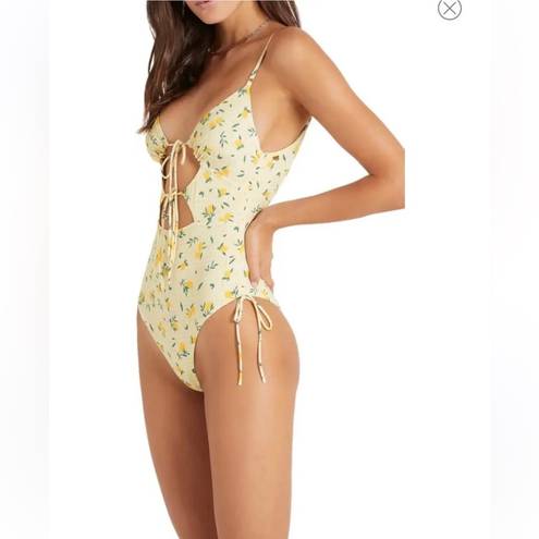 One Piece Bond-Eye Tied Together Lemon Gingham  Swimsuit Limonada NWT Small