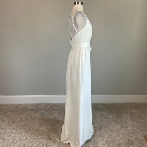 Laundry by Shelli Segal  Women's Formal Dress Size 10 White Backless Long Gown
