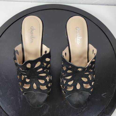 Charles by Charles David  April Women Sandals Size 7 Black Cutout Cork Platform