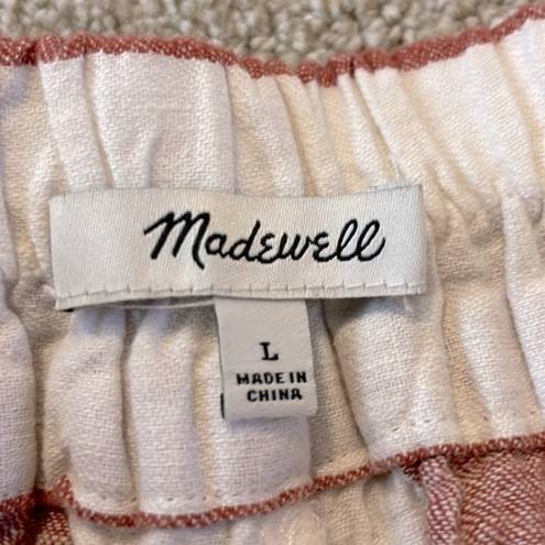 Madewell  Linen Blend Orange & White Stripe Wide Leg Pants