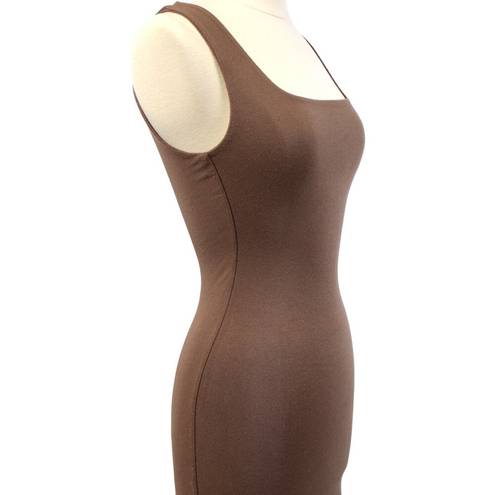 Naked Wardrobe  Womens Small Bodycon Stretchy Mini Dress Mocha Brown Club Party