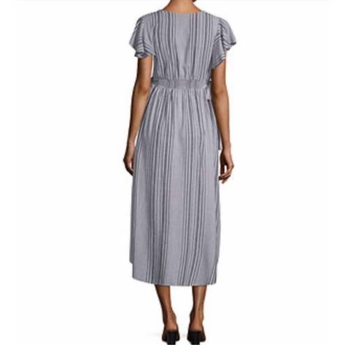 a.n.a NWT Womens .n.a. Erin Vertical Stripe Midi V Neck Dress - Sz XS