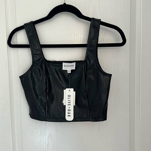 Black leather top Size XS