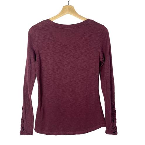 Ariat  Burgundy Red Henley Long Sleeve T-Shirt S