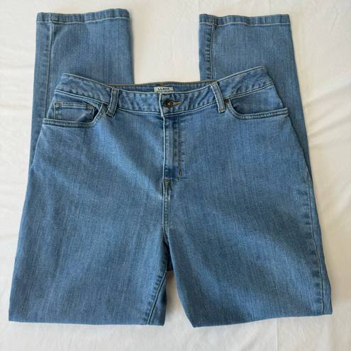 L.L.Bean  Classic Fit High Rise MOM Jeans Light Wash Size 14