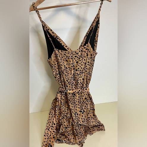 Vix Paula Hermanny NWOT  wrap-effect leopard-print voile mini dress size L