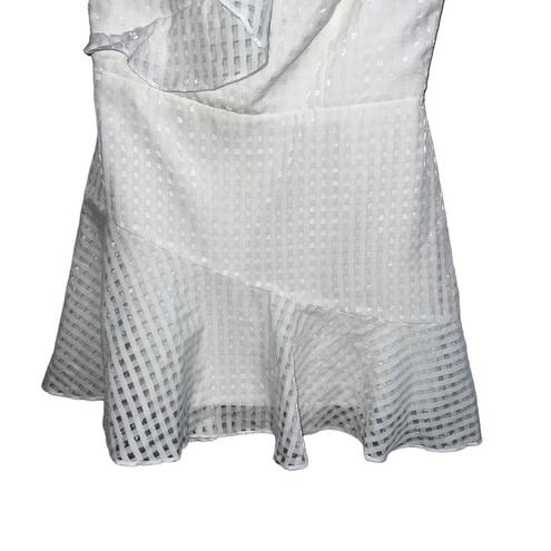 Amanda Uprichard NEW NWOT  Mckinnon Gingham One Shoulder Dress In White