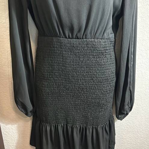 Habit #211 , long sleeve black ruffle dress size large