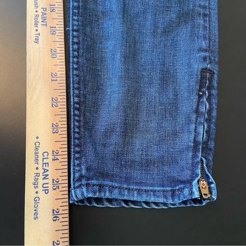 Guess  Jeans Pants Dark Wash Denim Cropped Ankle Zipper Accent Women’s 29 Y2K