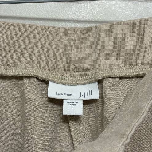 J.Jill  Love Linen 100% Linen Pull-On Pants in Beige - Size L