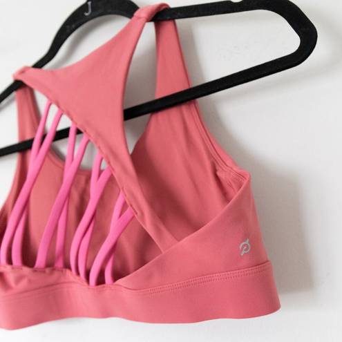 Peloton  Cadent Strappy Fast Pink Sports Bra Size Medium