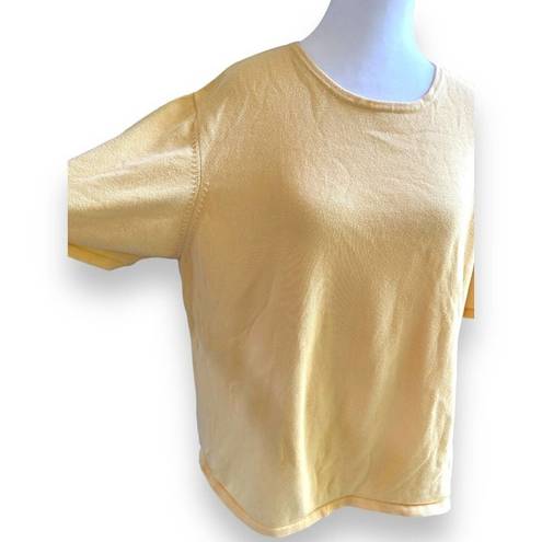 Pendleton  Top Women’s Size XXXL 3XL Yellow Crew Neck Comfort Fine Knit Cotton​​