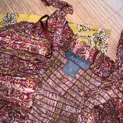 Angie Boho Tribal Print Maxi Slit Dress