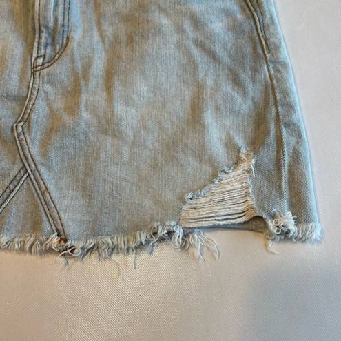 American Eagle  Womens Skirt SIze 10‎ Blue Denim Mini Distressed Mini Skirt