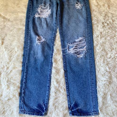 We The Free Free People  Distressed Button Fly High Waisted Jeans