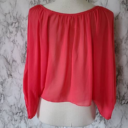 L8ter Later cropped chiffon blouse size medium