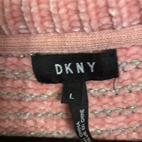 DKNY  Womens Pink w/ Silver Tone Sweater Size Large