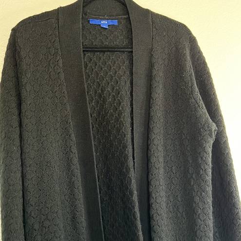 Apt. 9 EUC  Black Open Knit Long Cardigan sz L