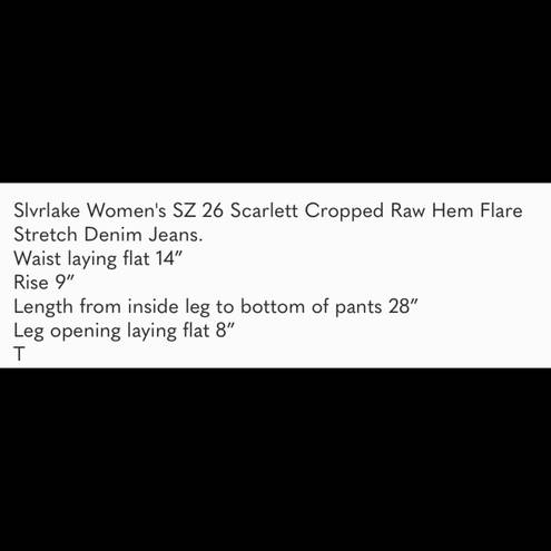 Scarlett SLVRLAKE  Kick Flare cropped Jeans SZ 26 Y2K