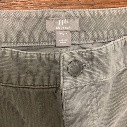 J.Jill Bootcut Corduroy Jeans Womens 12 Gray High Rise Preppy Academia Pants