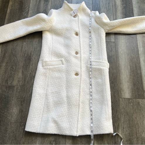 J.Crew  NWT Textured Wool Blend Coat in Ivory Size 8