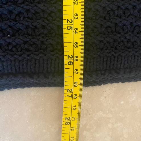 Coldwater Creek  Black Crochet Open Knit Cap Sleeve Pullover Womens XL Classic