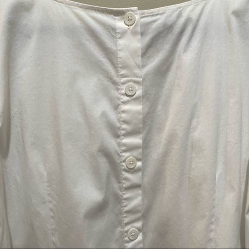 Talbots  Button Back Blouse White Size Large