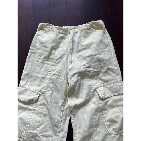 ZARA  Yellow Green Cargo Pants With Pockets Sz 0