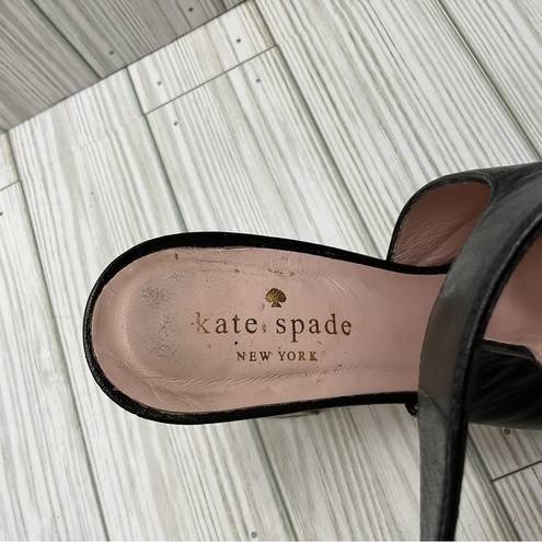 Kate Spade 742-  Mallorca Women's Block Heels Black Leather Upper Open Toe