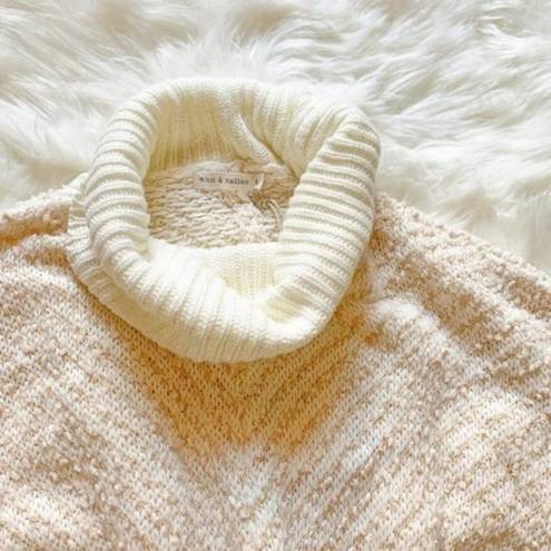 The Moon  & Madison Turtleneck Cream Knit Sweater Small