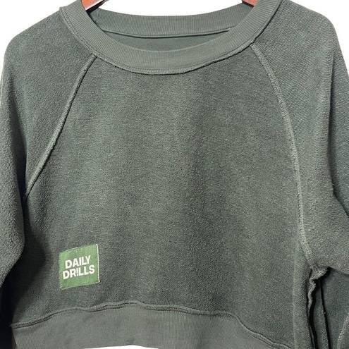 Daily Drills  Cropped Crew Neck Reversible Sweatshirt French Terry Size Small