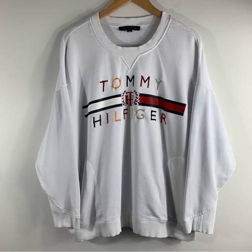 Tommy Hilfiger  Oversized White Crew Neck Sweater