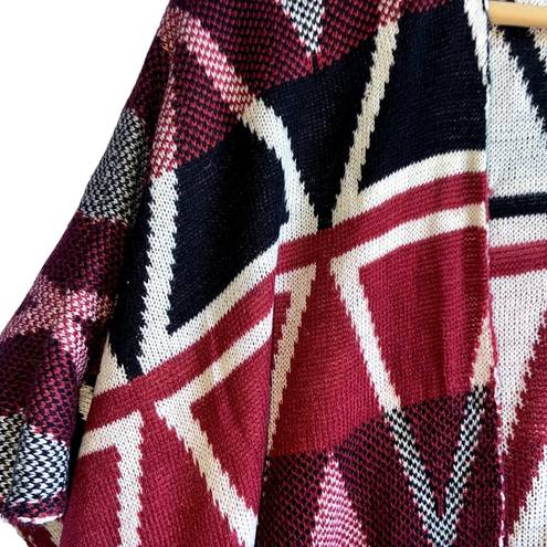 Flying Tomato  Poncho Cape Cardigan Boho Aztec With Fringe Size S/M