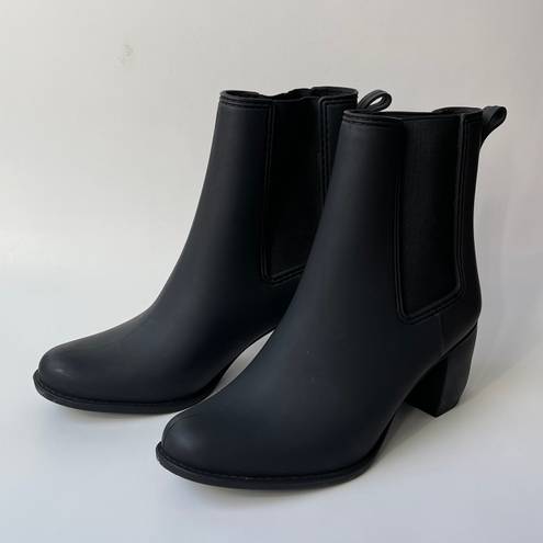 Jeffrey Campbell JC Play Matte Black Rubber Heeled 'Hurricane' Boots